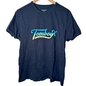 TomboyX 10th Anniversary Cotton Ringer Black Rainbow Pride Tshirt Women’s 2X